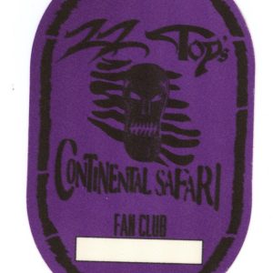 ZZ Top 1997 Continental Safari Concert Tour Fan Club Backstage Pass