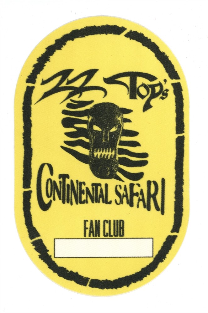 ZZ Top 1997 Continental Safari Concert Tour Fan Club Backstage Pass