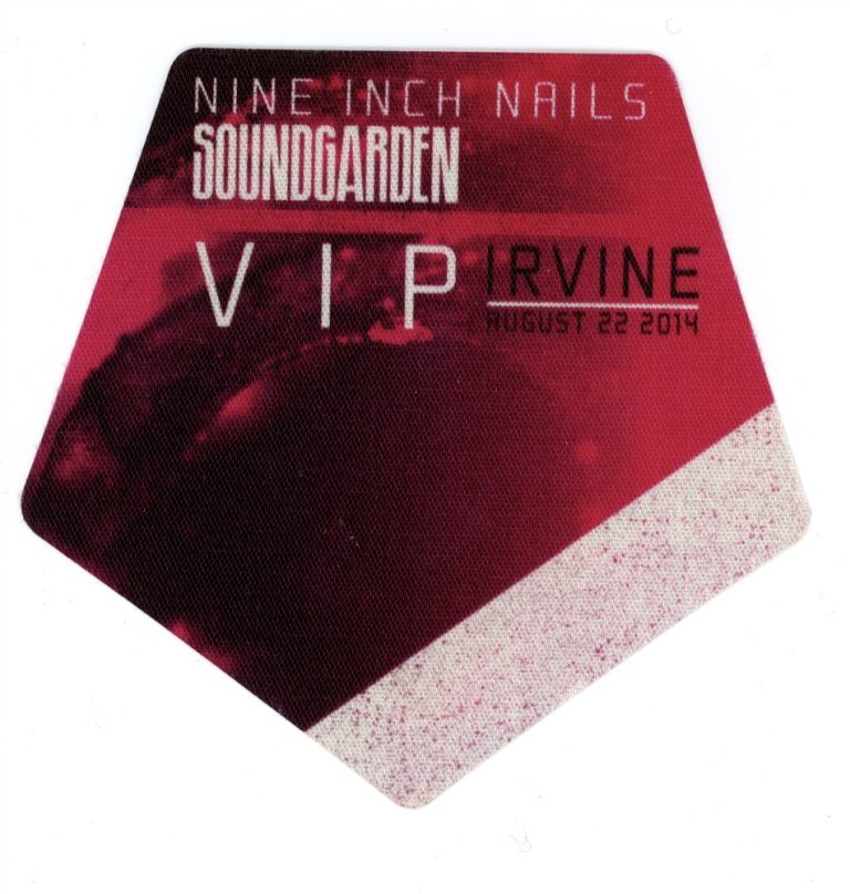 Nine Inch Nails 2014 Concert Tour w/ Soundgarden VIP Backstage Pass