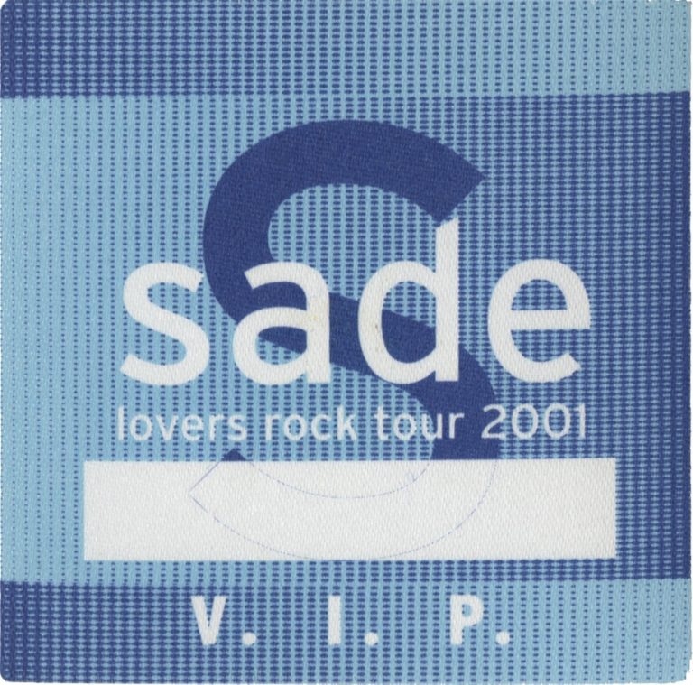 Sade 2001 Lovers Rock Concert Tour VIP Backstage Pass