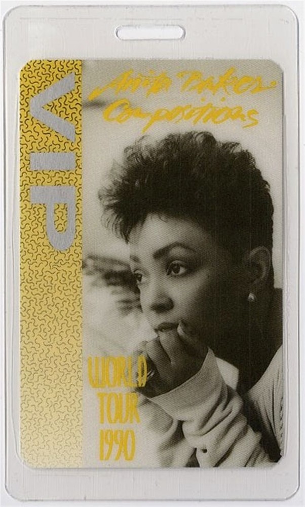 Anita Baker 1990 Compositions Concert Tour VIP Laminated Backstage Pass