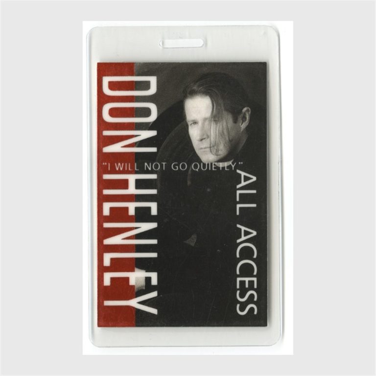 Don Henley 1989 End of the Innocence Concert Tour Laminate Backstage Pass Eagles