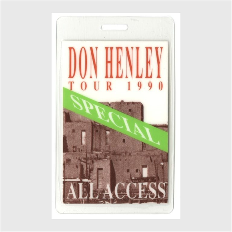Don Henley 1990 Concert Tour All Access Laminated Backstage Pass The Eagles