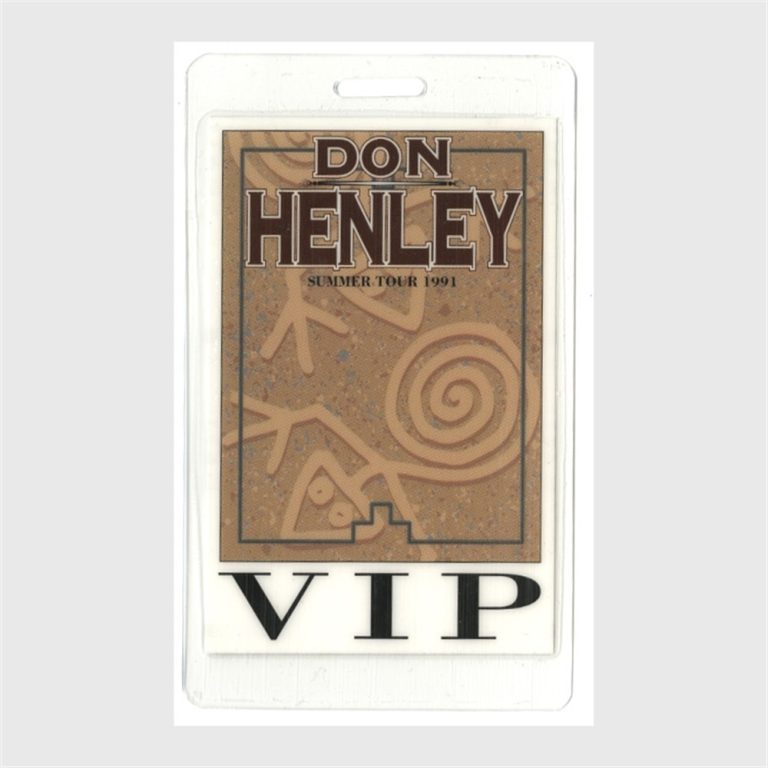 Don Henley 1991 Concert Tour VIP Laminate Backstage Pass Eagles