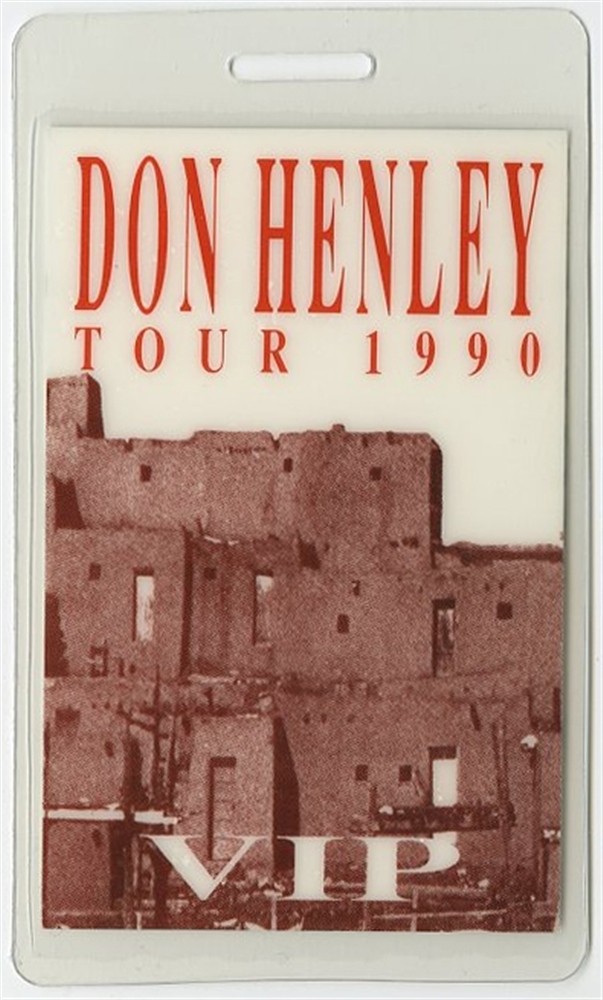 Don Henley 1990 Concert Tour VIP Laminated Backstage Pass The Eagles