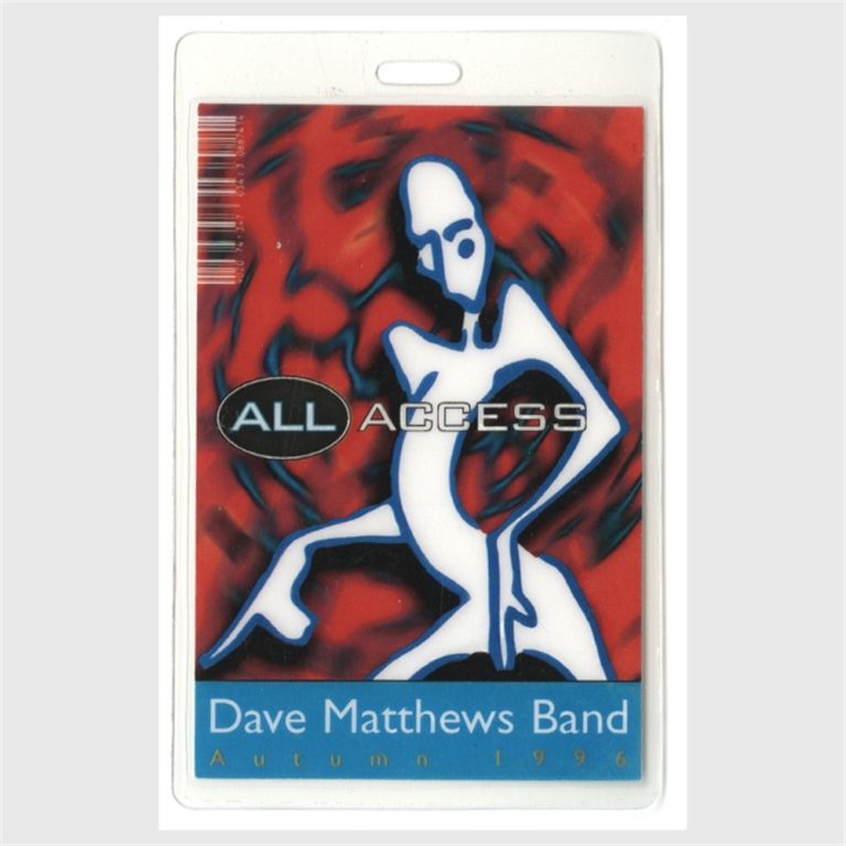 Dave Matthews 1996 Concert Tour Laminated Backstage Pass