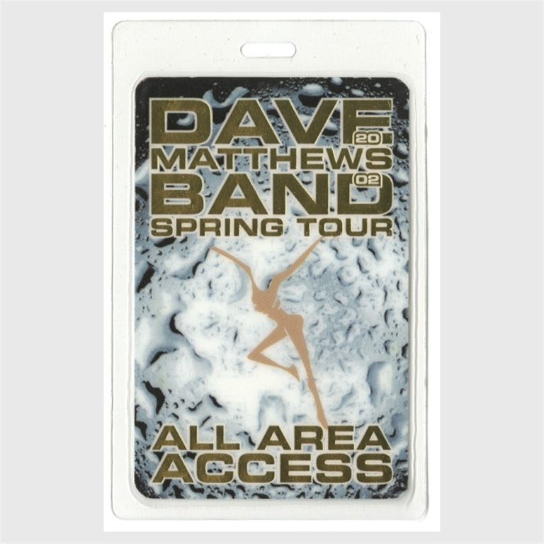 Dave Matthews 2002 Concert Tour Laminated Backstage Pass Spring