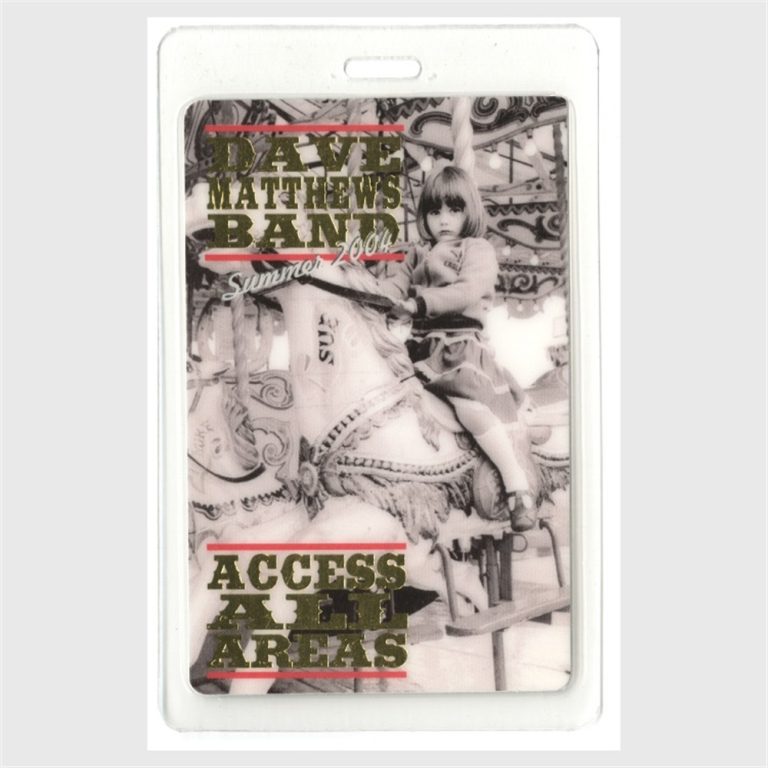 Dave Matthews 2004 Concert Tour All Access Laminated Backstage Pass