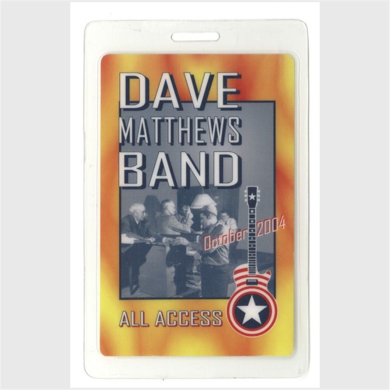 Dave Matthews 2004 Concert Tour Laminated Backstage Pass Vote AA
