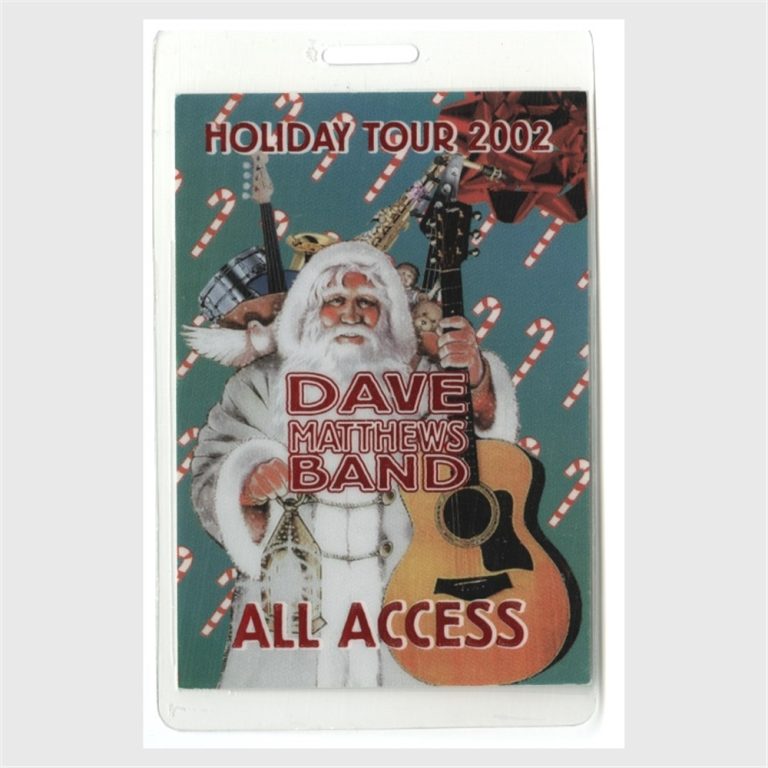 Dave Matthews 2002 Concert Tour All Access Laminated Backstage Pass