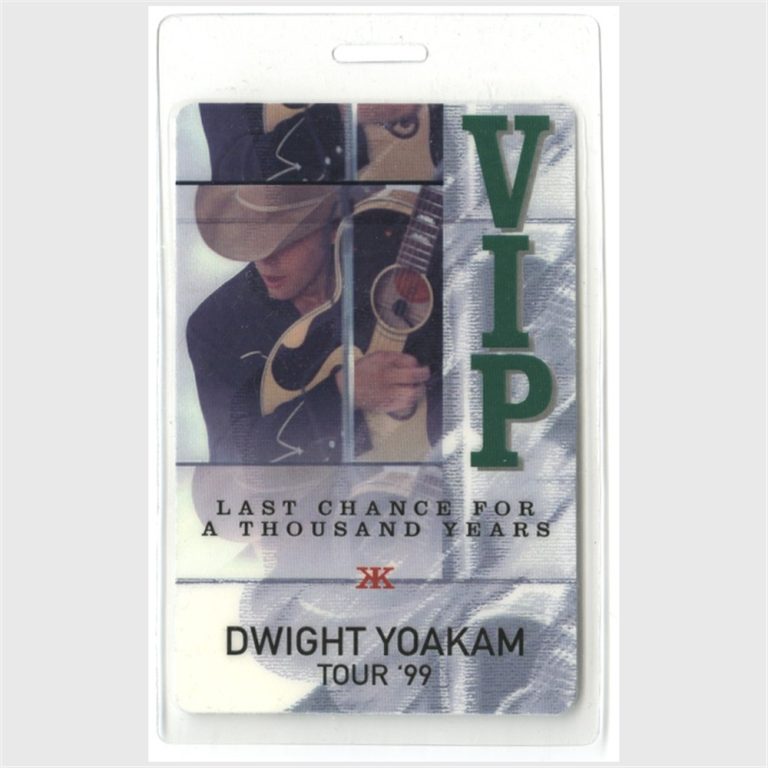Dwight Yoakam 1999 Thousand Years Concert VIP Laminate Backstage Pass
