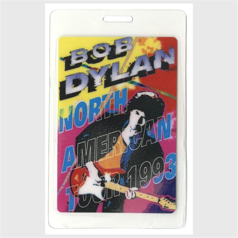 Bob Dylan 1993 World Gone Wrong Concert Tour Laminated Backstage Pass