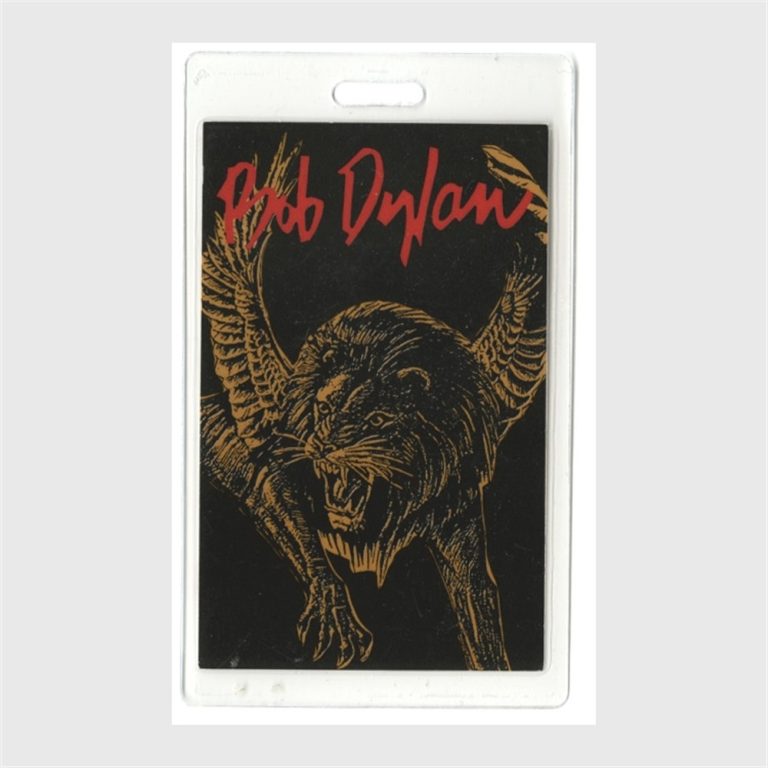 Bob Dylan 1992 Tour Laminated Backstage Pass winged lion griffin VIP