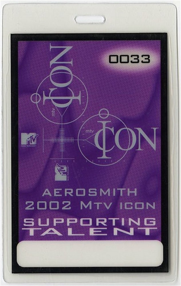 Aerosmith 2002 MTV Icon Awards Concert Artist Talent Laminated Backstage Pass