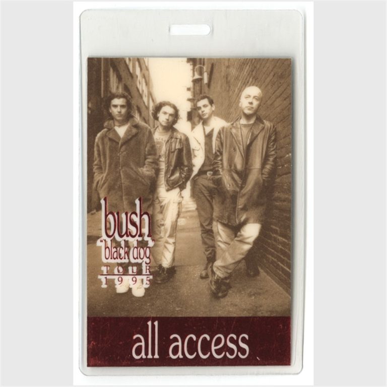 Bush 1995 Sixteen Stone Concert Tour Foil All Access Laminated Backstage Pass
