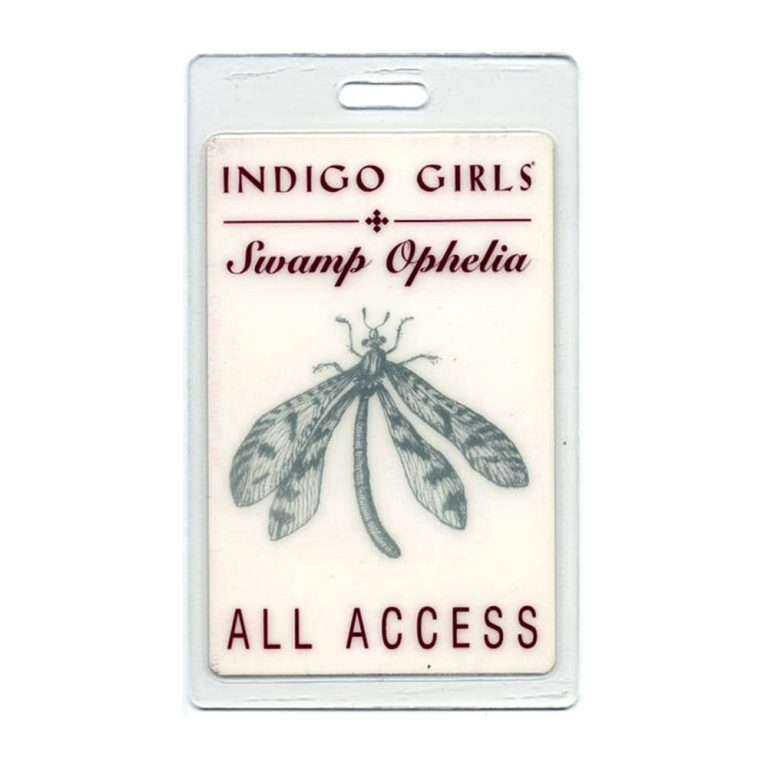 Indigo Girls 1994 Swamp Ophelia Concert Tour All Access Laminated Backstage Pass