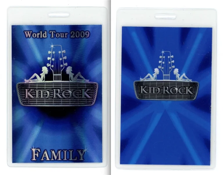 Kid Rock 2009 World Tour FAMILY Laminated Backstage Pass
