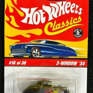 2006 Hot Wheels Classic Series 2 #18/30 3-Window '34 Spectraflame Olive