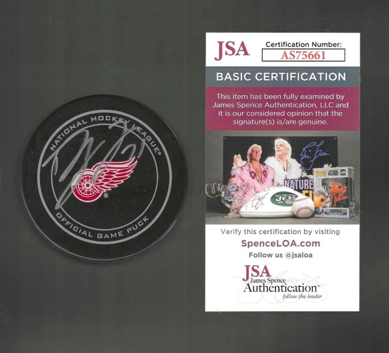 Dylan Larkin Signed Detroit Red Wings Official Game Puck JSA COA