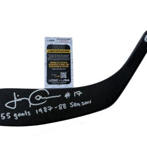 Jimmy Carson Signed Inscribed 55 Goals Los Angeles Kings Stick Blade JSA COA