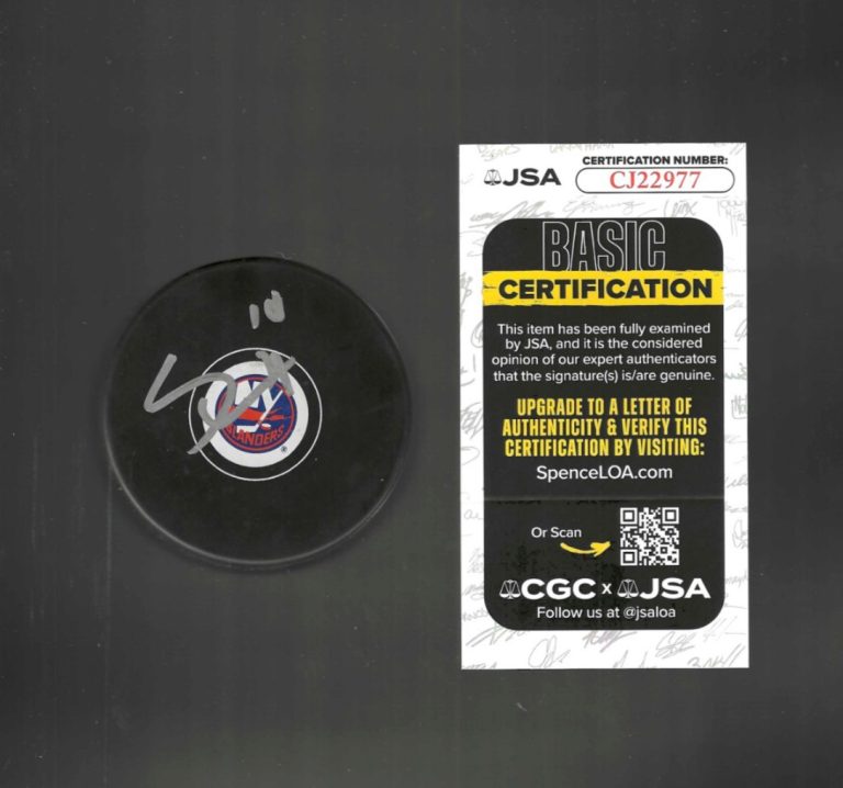 Simon Holmstrom Signed New York Islanders Puck JSA COA