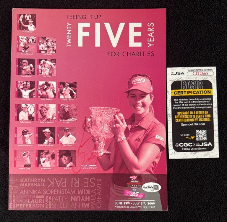 Lorena Ochoa Signed 2009 Owens Corning Classic LPGA Program Magazine JSA COA