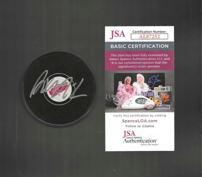 Axel Sandin-Pellikka Signed Detroit Red Wings Puck JSA COA