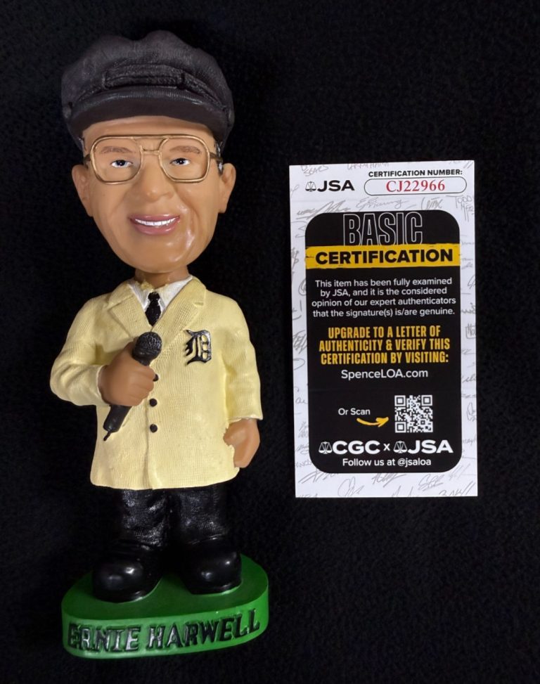 Ernie Harwell Signed Detroit Tigers Bobblehead JSA COA