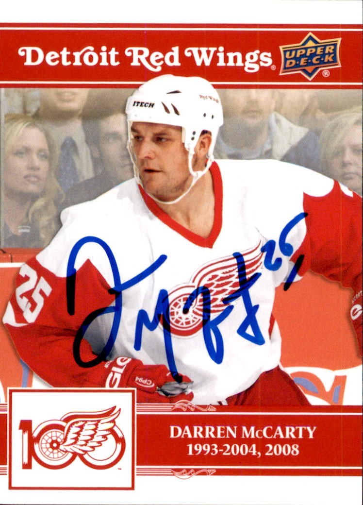 Darren McCarty Signed 2025/26 Upper Deck Detroit Red Wings Centennial Card #28