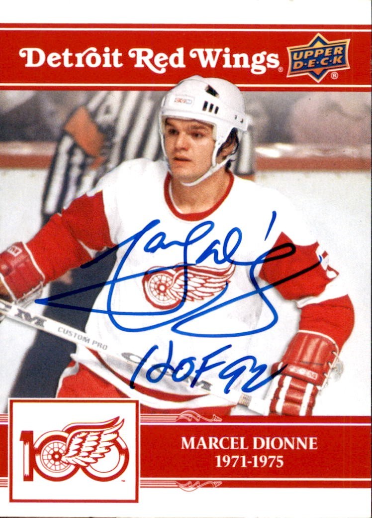 Marcel Dionne Signed 2025/26 Upper Deck Detroit Red Wings Centennial Card #91