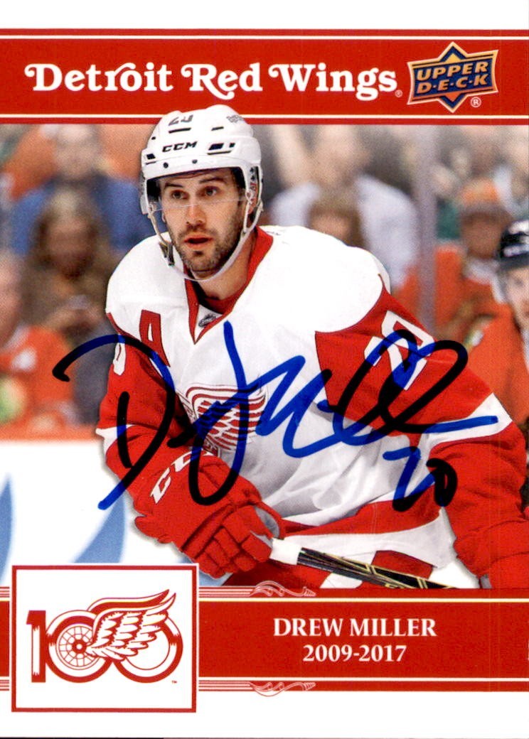 Drew Miller Signed 2025/26 Upper Deck Detroit Red Wings Centennial Card #16