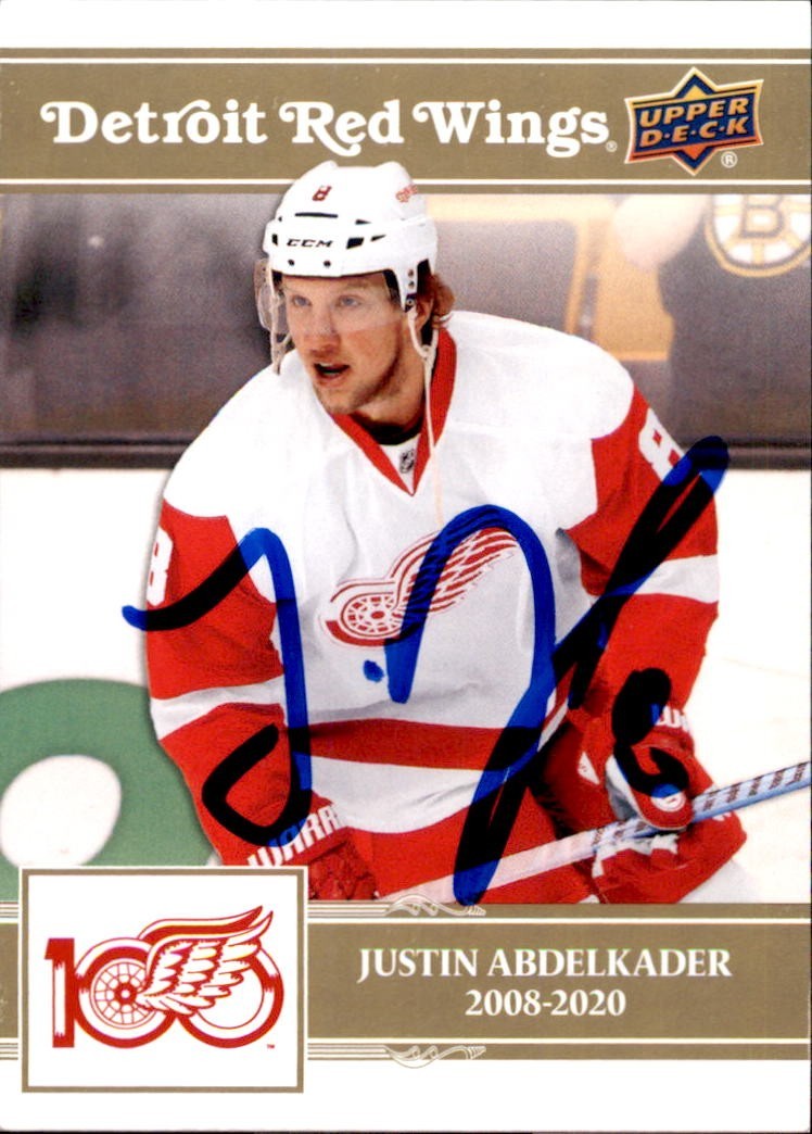 Justin Abdelkader Signed 2026 Upper Deck Detroit Red Wings Centennial Gold Card