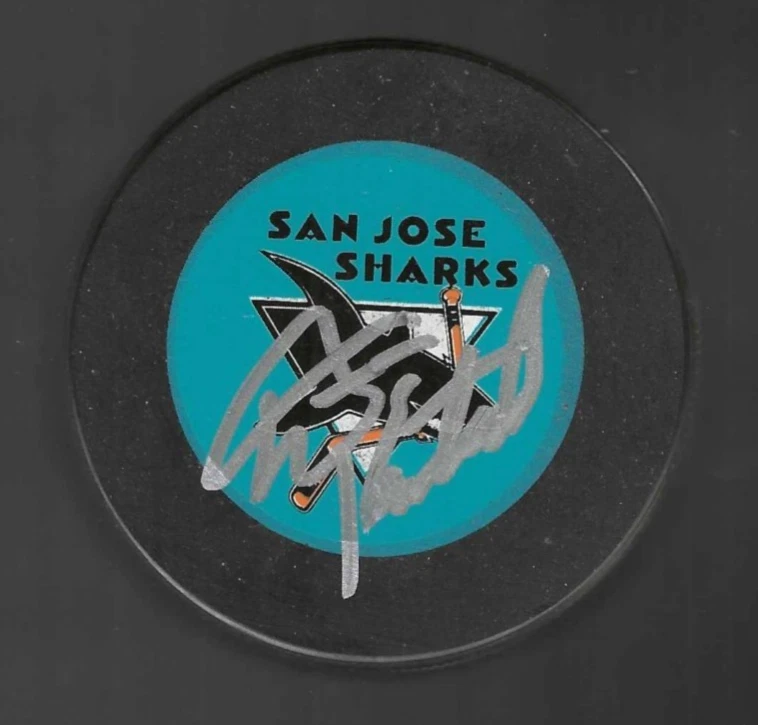 Dean Kolstad Signed San Jose Sharks Trench Puck