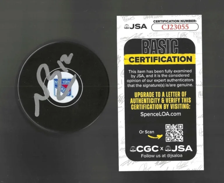 Nick Bonino Signed New York Rangers Puck JSA COA
