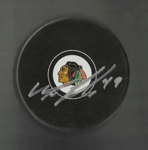 Michael Leighton Signed Chicago Blackhawks Puck