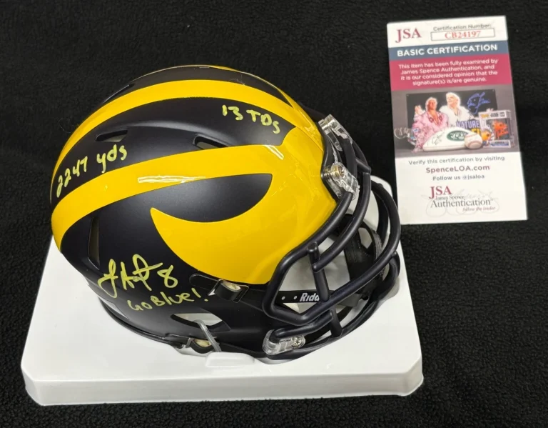 Jason Avant Signed & Multi-Inscribed Michigan Wolverines Mini Helmet JSA COA