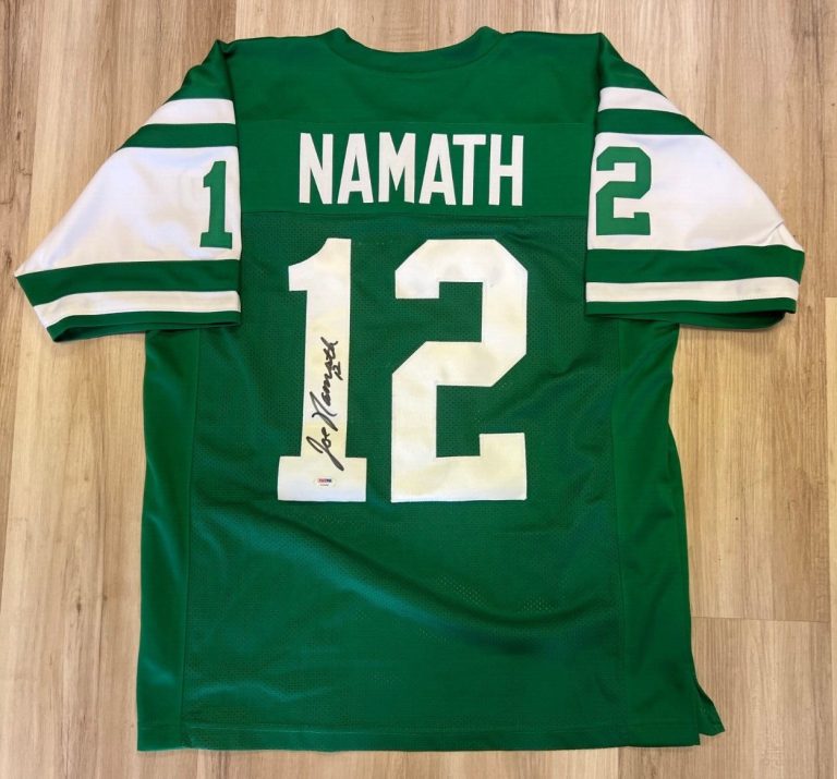 JOE NAMATH #12 NEW YORK JETS SIGNED AUTOGRAPHED CUSTOM JERSEY PSA AUTHENTIC