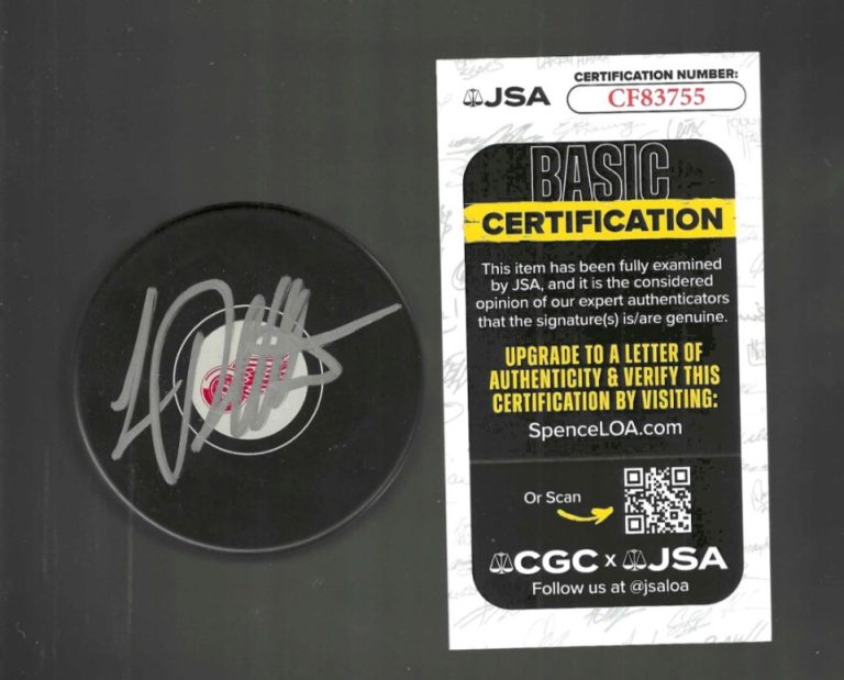 Luc Robitaille Signed Detroit Red Wings Puck JSA COA