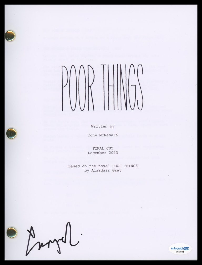 YORGOS LANTHIMOS “POOR THINGS” DIRECTOR AUTOGRAPH SIGNED SCRIPT SCREENPLAY ACOA COLLECTIBLE MEMORABILIA