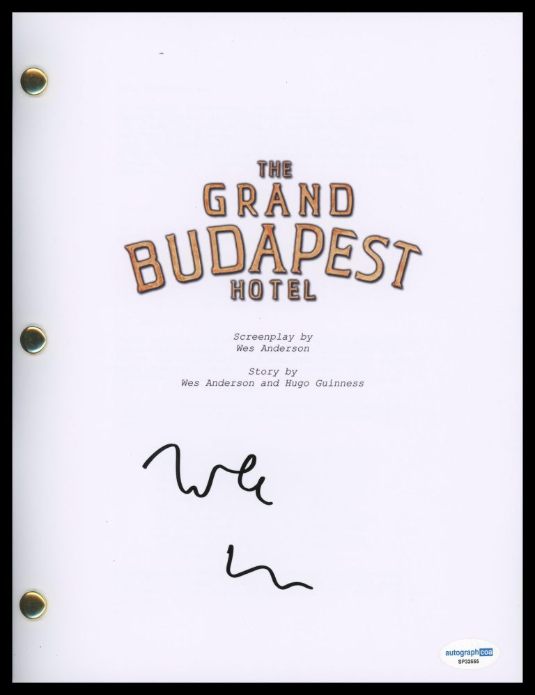 WES ANDERSON “THE GRAND BUDAPEST HOTEL” AUTOGRAPH SIGNED SCRIPT SCREENPLAY ACOA COLLECTIBLE MEMORABILIA