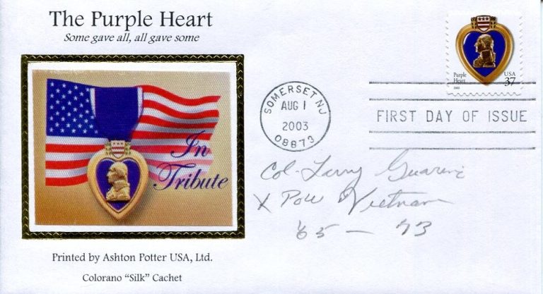 Lawrence Larry Guarino WWII Korea Vietnam Pilot POW Hanoi Signed Autograph FDC