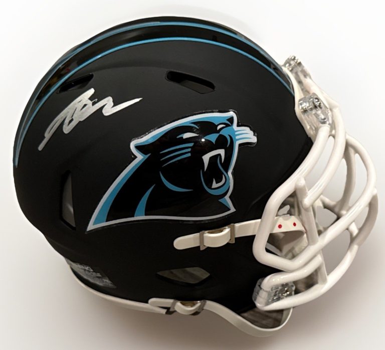 TETAIROA MCMILLAN signed (CAROLINA PANTHERS mini football helmet BECKETT BS38108