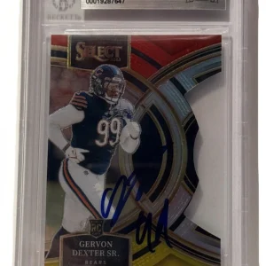 Gervon Dexter signed Chicago Bears 2023 Select Cut RC Card Beckett 00019287647