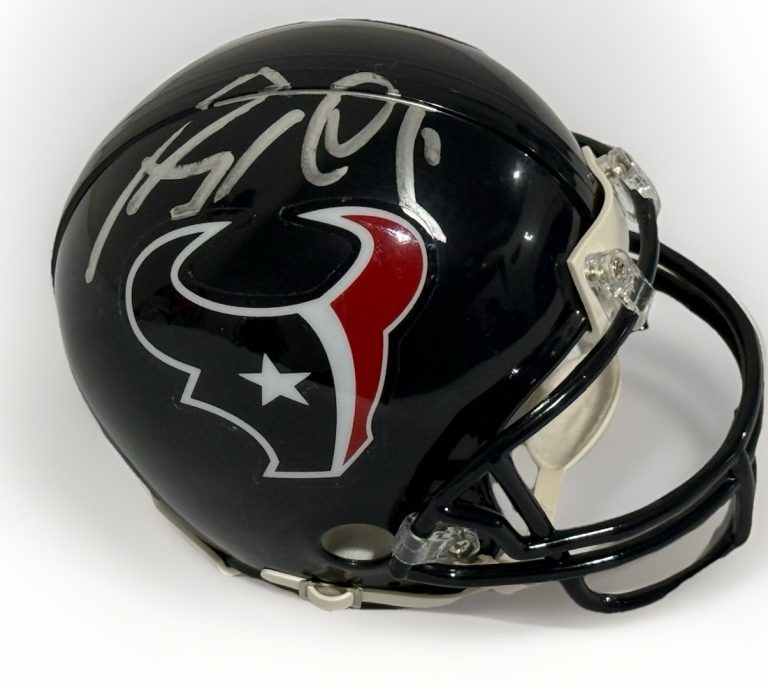 J.J. JJ WATT signed (HOUSTON TEXANS) mini football helmet JSA COA CK19744
