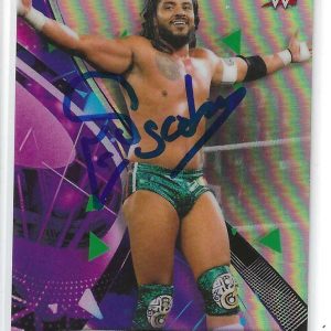 Santos Escobar Signed 2021 Topps Finest WWE Refractor Card #95