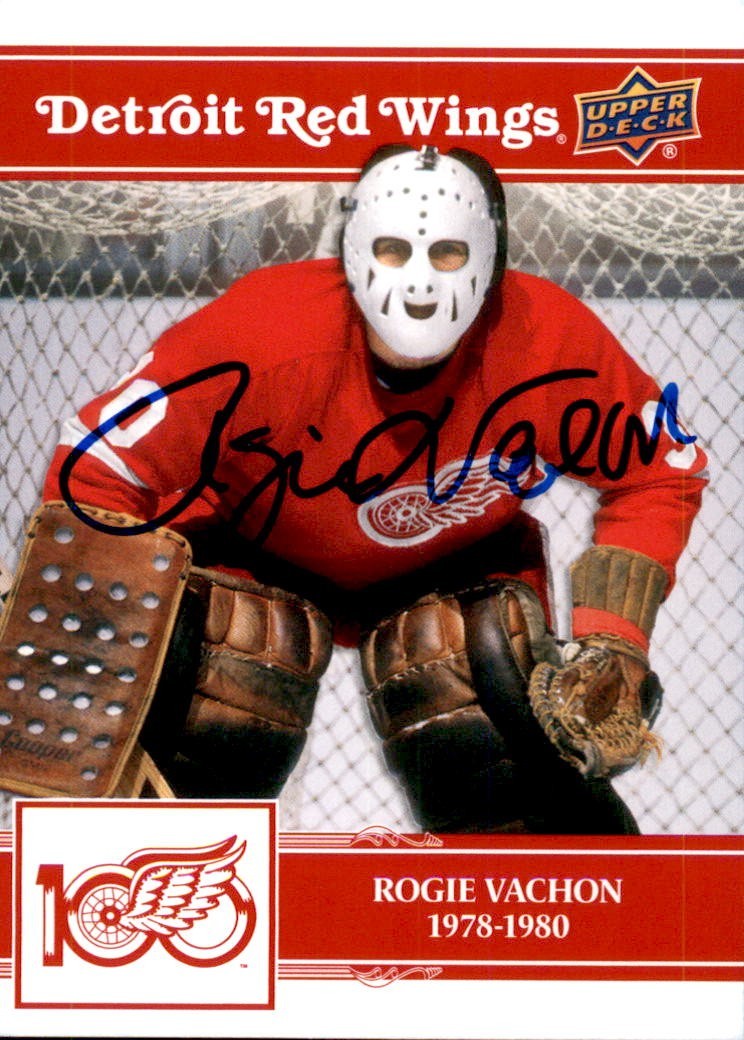 Rogie Vachon Signed 2025/26 Upper Deck Detroit Red Wings Centennial Card #5