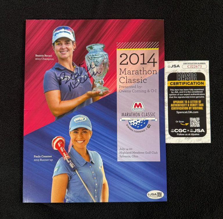 Beatriz Recari Signed 2014 Marathon Classic LPGA Program Magazine JSA COA