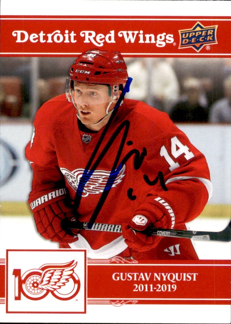 Gustav Nyquist Signed 2025/26 Upper Deck Detroit Red Wings Centennial Card #17