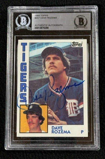 Dave Rozema Signed 1984 Topps Card #457 BAS Certified Detroit Tigers