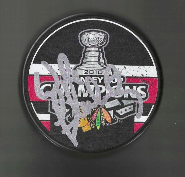 Wade Flaherty Signed Chicago Blackhawks 2010 Stanley Cup Champions Puck